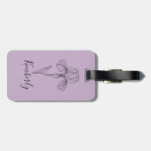 名パーソナライズされた称2月アイリス誕生花 ラゲッジタグ (裏面横)