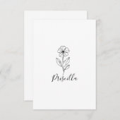 名パーソナライズされた称2月バイオレット誕生花 サンキューカード (正面/裏面)