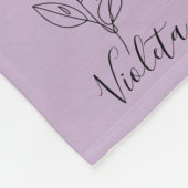 名パーソナライズされた称2月バイオレット誕生花 フリースブランケット (角)