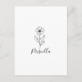 名パーソナライズされた称2月バイオレット誕生花 ポストカード (正面)