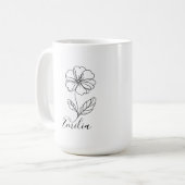 名パーソナライズされた称2月プリムローズ誕生花 コーヒーマグカップ (正面左)