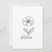 名パーソナライズされた称2月プリムローズ誕生花 招待状 (正面)