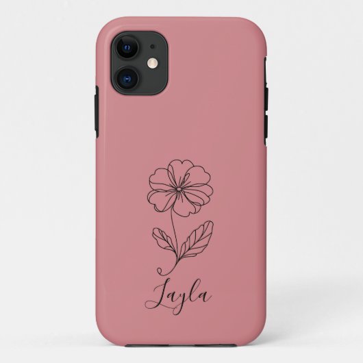 名パーソナライズされた称2月プリムローズ誕生花 Case-Mate iPhoneケース (裏面)
