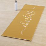 名パーソナライズされた称Chic Chilligraphy Mustard Yellow  ヨガマット<br><div class="desc">名パーソナライズされた称Chic Chilligurary Mustard Yellow Yoga Mat</div>