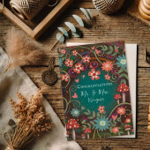 名パーソナライズされた結婚かわいらしきのこエレガント カード