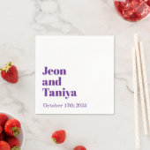 名パーソナライズされた結婚シンプルモダンミニマルの スタンダードカクテルナプキン (インサイチュ)