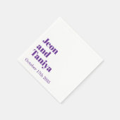 名パーソナライズされた結婚シンプルモダンミニマルの スタンダードカクテルナプキン (角)