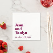 名パーソナライズされた結婚シンプルモダンミニマルの スタンダードカクテルナプキン (インサイチュ)