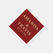 名パーソナライズされた結婚シンプルモダンミニマルの スタンダードカクテルナプキン (角)