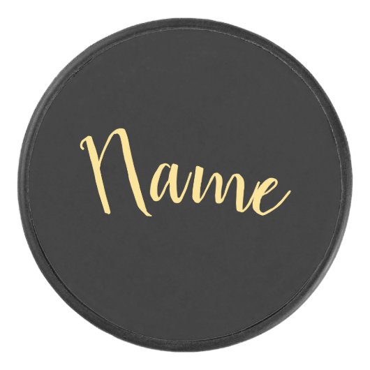 名フォーマル前文字はっきりした黒い背景 アイスホッケーパック (正面)