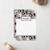 名フランスの前のかカスタマイズわいいブルドッグ ノートカード (正面/裏面インサイチュ)