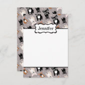 名フランスの前のかカスタマイズわいいブルドッグ ノートカード (正面/裏面)