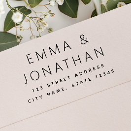 名ミニマルシンプルエレガント付き差出人住所 ラバースタンプ