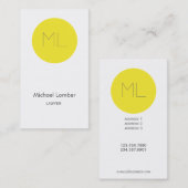名ミニマル刺黄色の円 名刺 (正面/裏面)