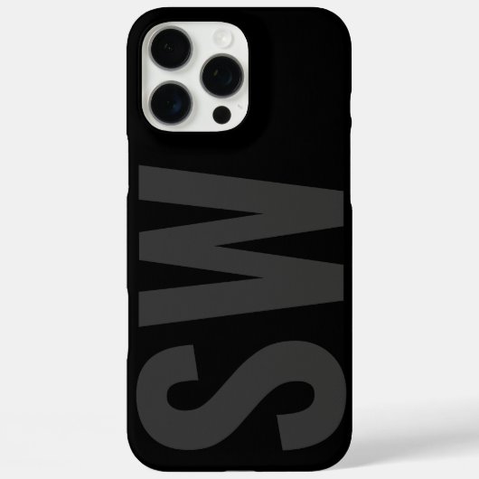 名モダンはっきりしたイニシャルブラックカスタムモノグラム Case-Mate iPhoneケース (裏面)
