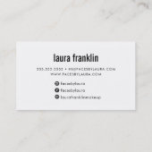 名モダンはっきりしたミニマル名bright pink black 名刺 (裏面)