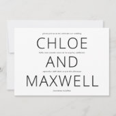 名モダンはっきりした前の結婚式の招待 セーブザデート (正面)