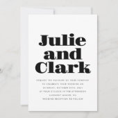 名モダンはっきりした前白黒結婚の 招待状 (正面)