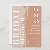 名モダンはっきりした前terracotta earthブライダルシャワー 招待状 (正面)