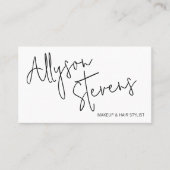 名モダンはっきりした字メイクアップヘアロゴqrコード 名刺 (正面)