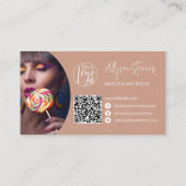 名モダンはっきりした字メイクアップヘアロゴqr boho 名刺 (裏面)