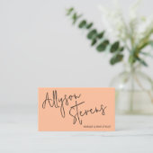 名モダンはっきりした字メイクヘアロゴqr桃 名刺 (スタンド正面)