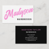 名モダンはっきりした |手書きスクリプトタイポグラフィ 名刺 (正面/裏面)