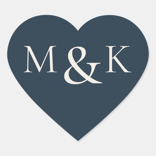 名モダンエレガントイニシャル結婚婚約 ハートシール (正面)