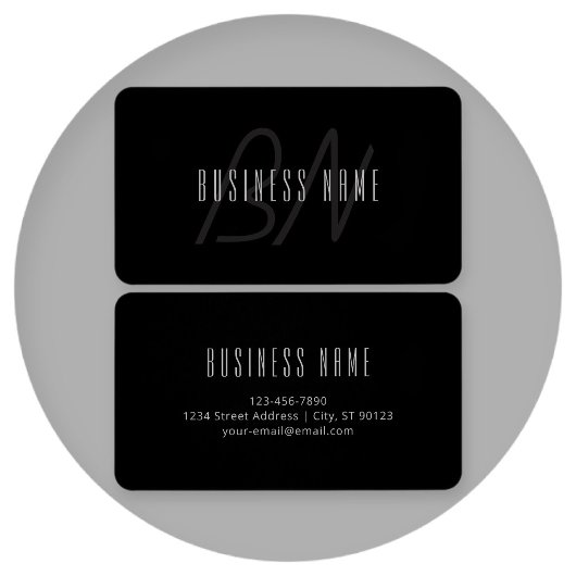 名モダンエレガント前とモノグラム | 濃いグレーと黒