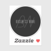 名モダンエレガント前とモノグラム | 濃いグレーと黒 シール (シート)