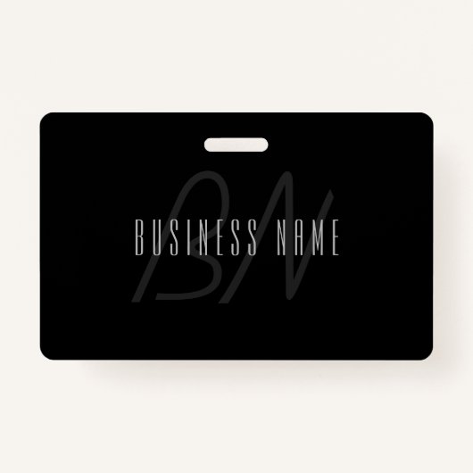 名モダンエレガント前とモノグラム | 濃いグレーと黒 バッジ (正面)