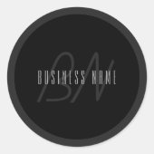 名モダンエレガント前とモノグラム | 濃いグレーと黒 ラウンドシール (正面)