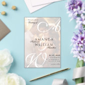 名モダンエレガント前の写真結婚の アクリル招待状 (インサイチュ (ウェディング))