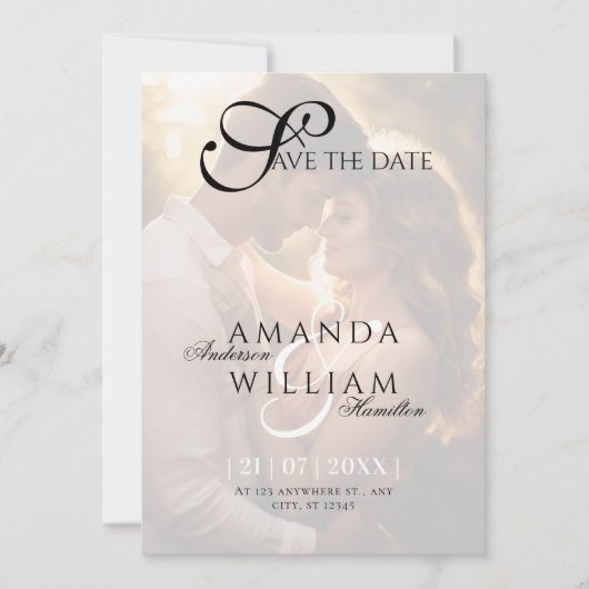 名モダンエレガント前の写真結婚の セーブザデート (正面)