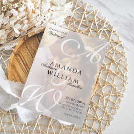 名モダンエレガント前の写真結婚の 招待状