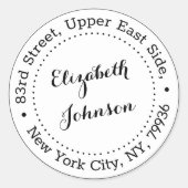 名モダンエレガント差出人住所パーソナライズされた ラウンドシール (正面)