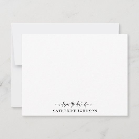 名モダンスタイリッシュ前からスクリプト ノートカード (正面)