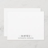 名モダンスタイリッシュ前からスクリプト ノートカード (正面/裏面)