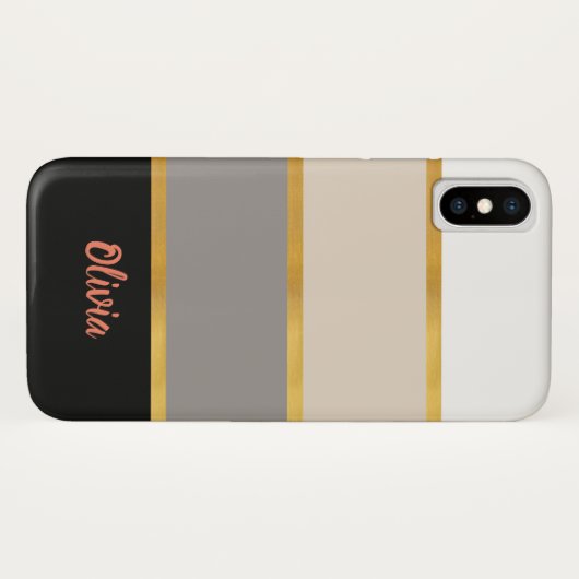 名モダンストライプ前の付いたCase-Mate iPhoneのパターン Case-Mate iPhoneケース (裏面(横))