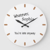 名モダンパーソナライズされた前おもしろい引用文 ラージ壁時計 (正面)