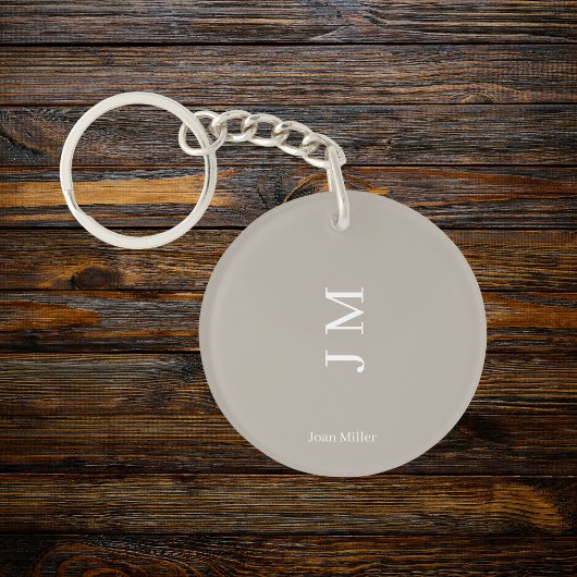 名モダンパーソナライズされた前とイニシャル キーホルダー