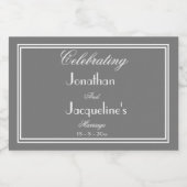 名モダンパーソナライズされた前シックミ結婚ニ スパークリングワインラベル (シングルラベル)