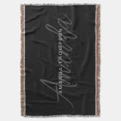 名モダンパーソナライズされた前モノグラム スローブランケット (正面縦)