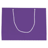 名モダンパーソナライズされた前紫バレンタインデー ラージペーパーバッグ (裏面)