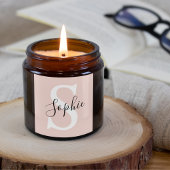 名モダンパーソナライズされた名モノグラムパステルピンク スクエアシール