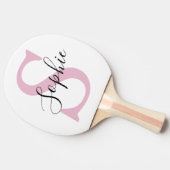 名モダンパーソナライズされた名モノグラムピンク 卓球ラケット (横)