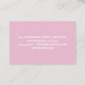 名モダンパーソナライズされた名モノグラムピンク 名刺 (裏面)