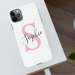 名モダンパーソナライズされた名モノグラムピンク iPhone 11Pro MAXケース<br><div class="desc">名モダンパーソナライズされた名モノグラムピンク</div>