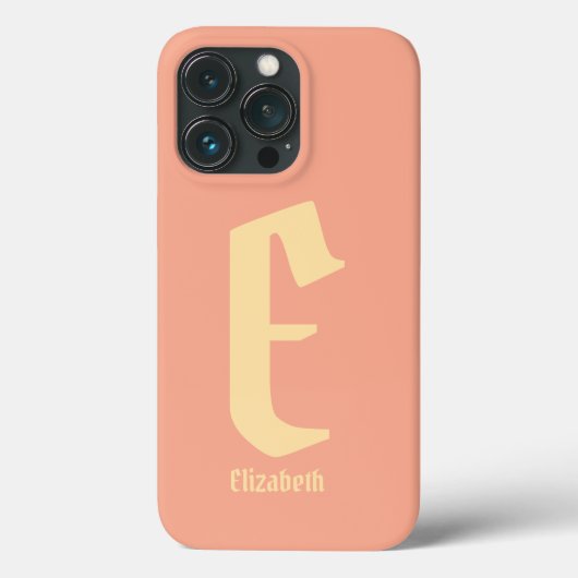 名モダンパーソナライズされた名モノグラムピンクiPhoneケース Case-Mate iPhoneケース (裏面)