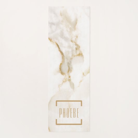 名モダンパーソナライズされた名金ゴールド効果 ヨガマット (裏面)